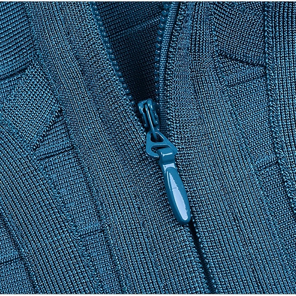 Bandage Strappy One Shoulder Bodycon Pencil Dress Blue - Picture 9 of 12